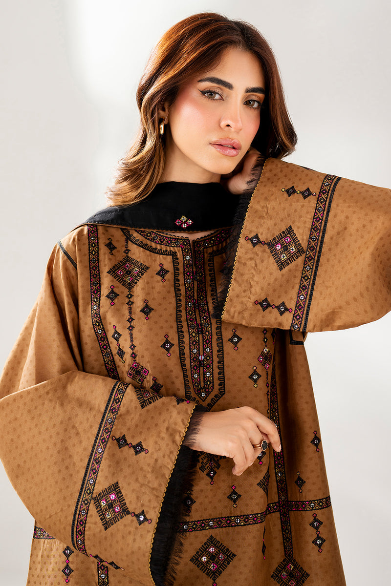 Jazmin 3 Piece Custom Stitched Suit - Brown - LB30650