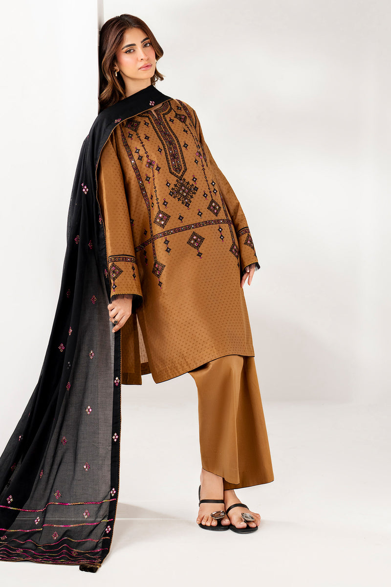 Jazmin 3 Piece Custom Stitched Suit - Brown - LB30650