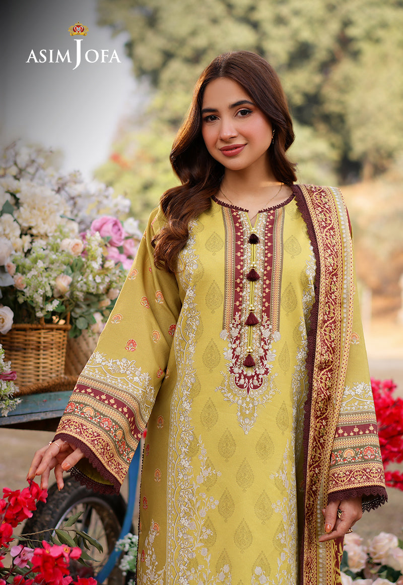 Asim Jofa 3 Piece Custom Stitched Suit - Green - LB28987