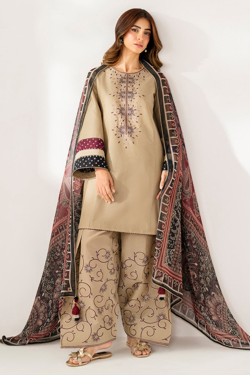 Jazmin 3 Piece Custom Stitched Suit - Brown - LB30648