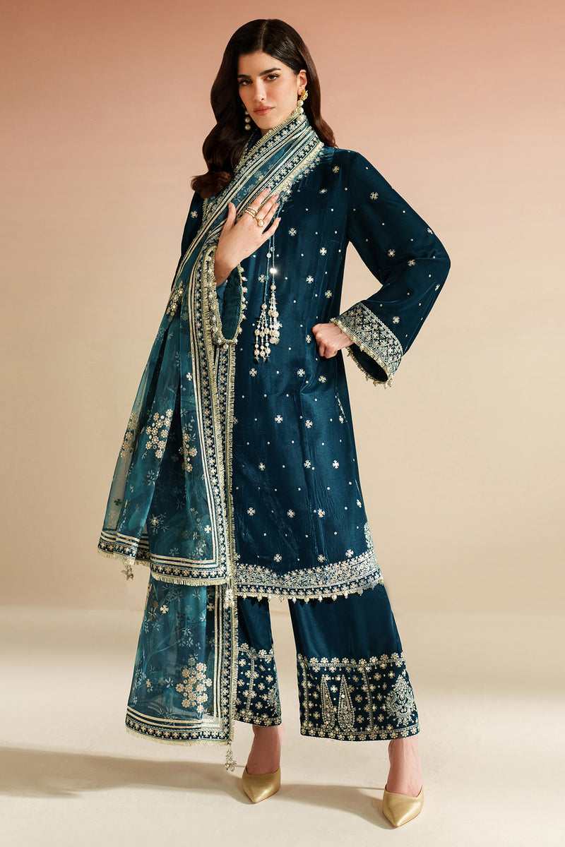 Jazmin 3 Piece Custom Stitched Suit - Blue - LB31066