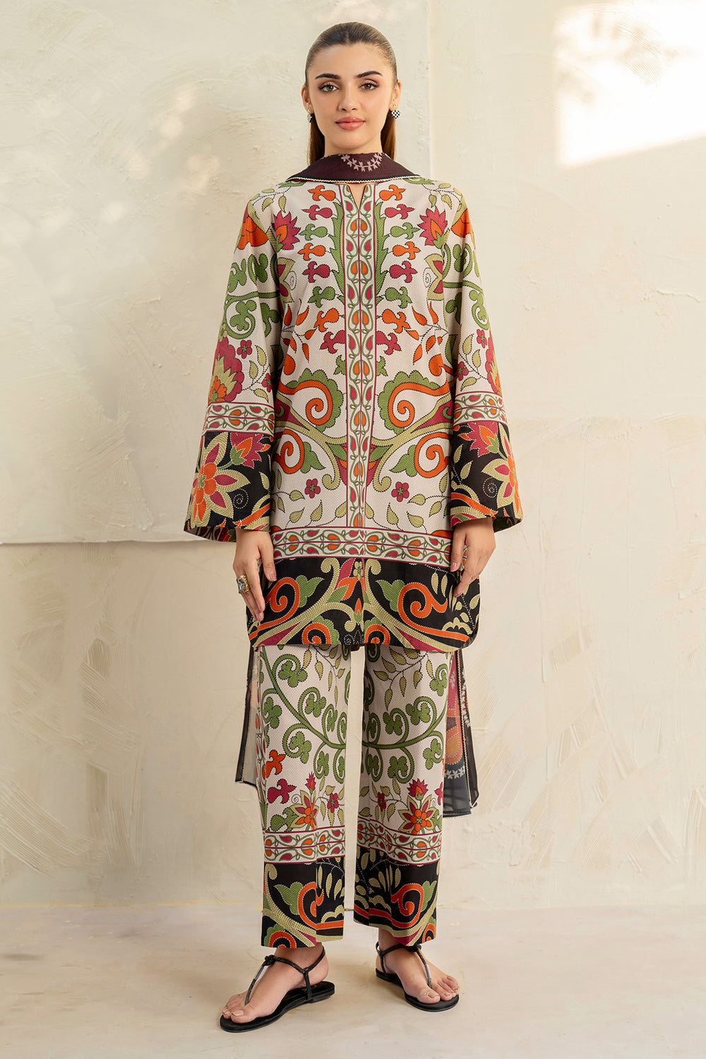 Jazmin 3 Piece Custom Stitched Suit - Off-White - LB30404