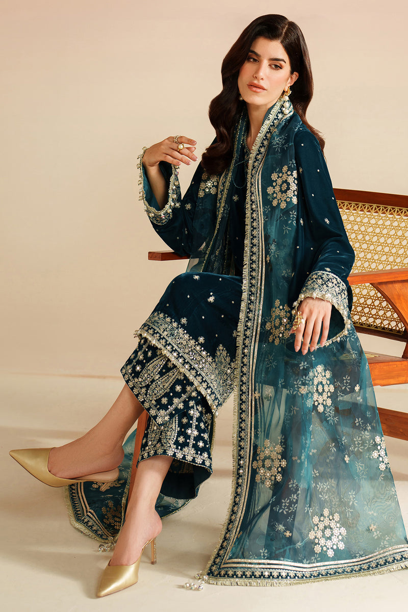 Jazmin 3 Piece Custom Stitched Suit - Blue - LB31066