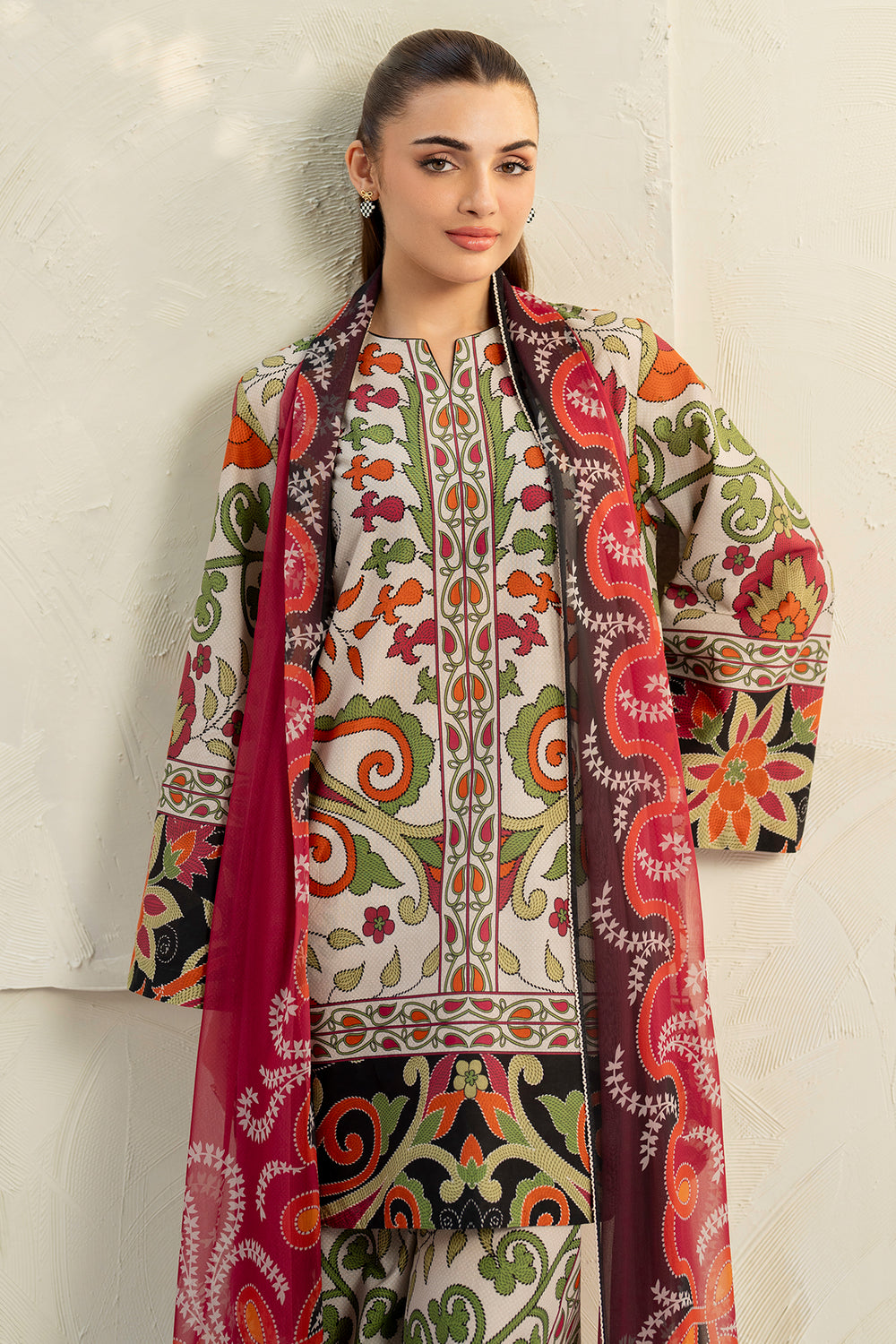 Jazmin 3 Piece Custom Stitched Suit - Off-White - LB30404