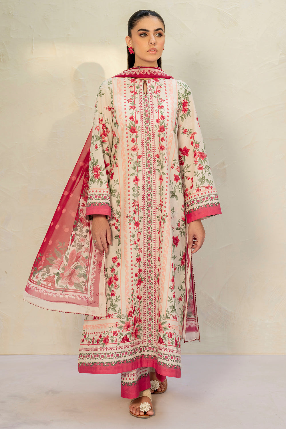 Jazmin 3 Piece Custom Stitched Suit - Pink - LB30335