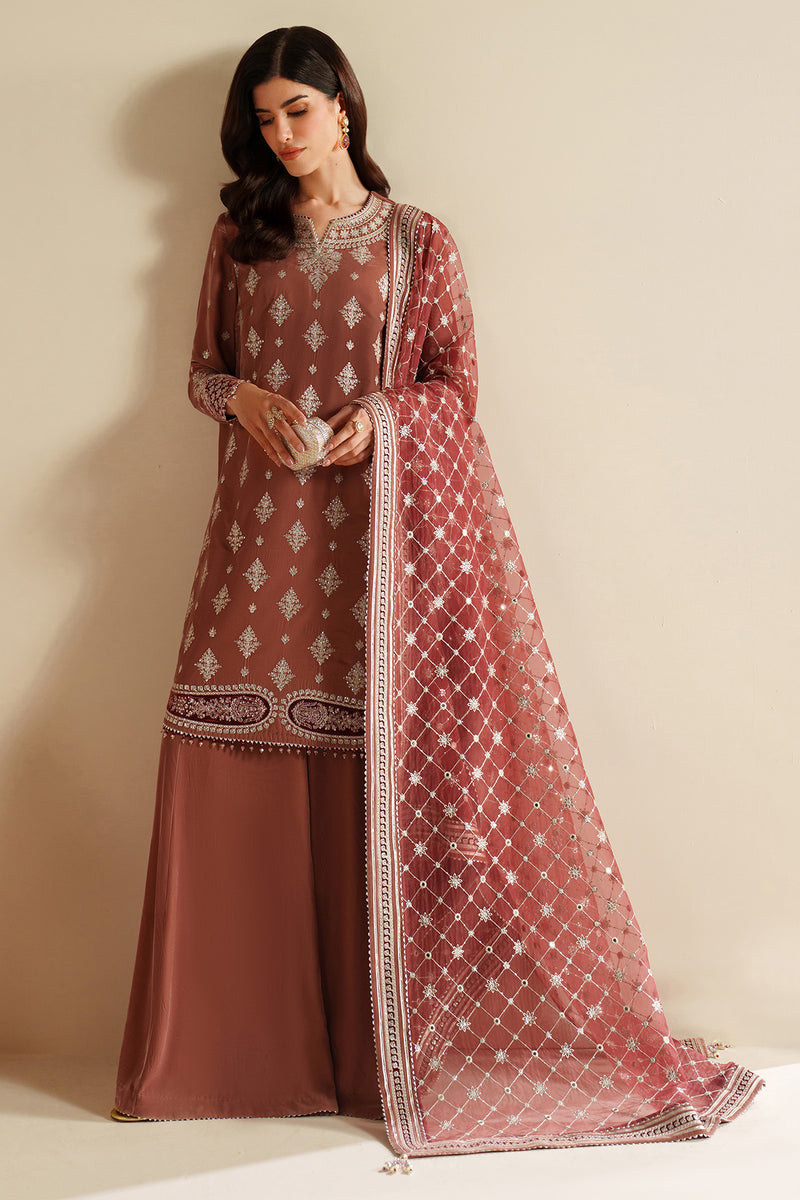 Jazmin 3 Piece Custom Stitched Suit - Peach - LB31068