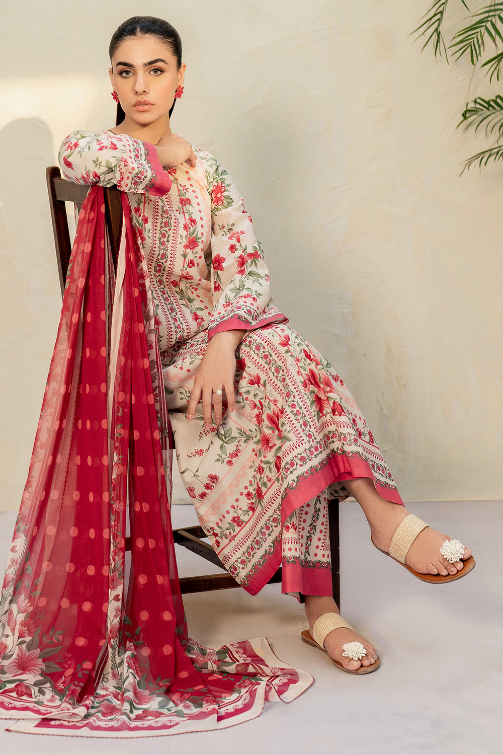 Jazmin 3 Piece Custom Stitched Suit - Pink - LB30335