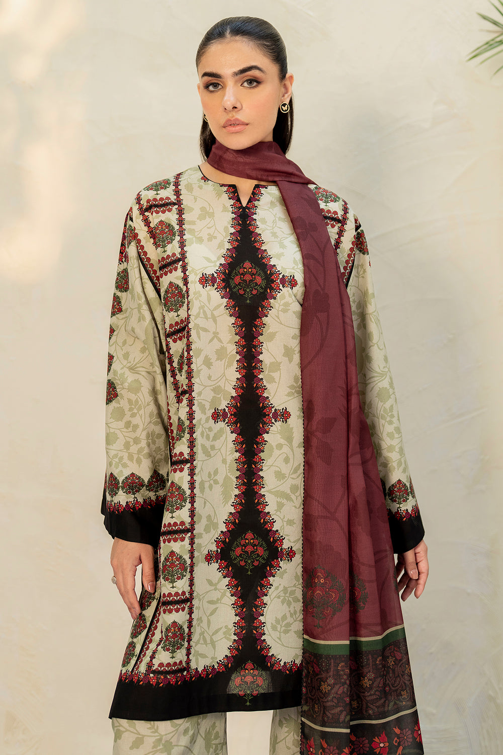 Jazmin 3 Piece Custom Stitched Suit - Beige - LB30336