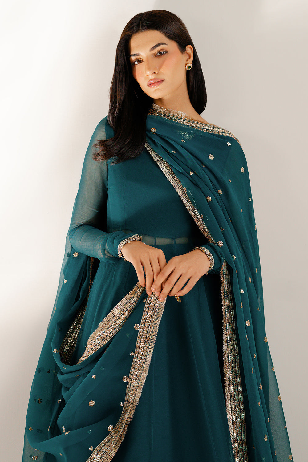Jazmin 3 Piece Custom Stitched Suit - Green - LB30667