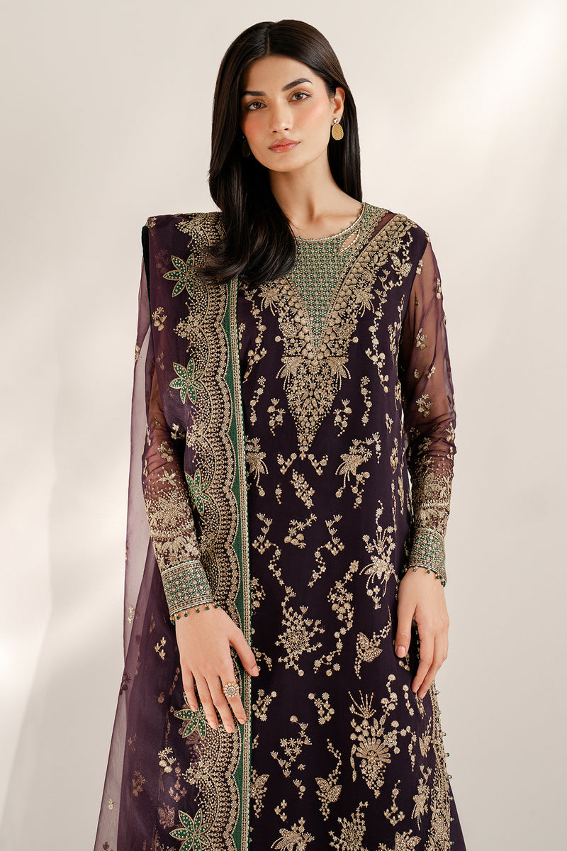 Jazmin 3 Piece Custom Stitched Suit - Purple - LB30664