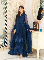 Libasco Zainab Chottani 3 Piece Custom Stitched Suit - Blue - LB288922