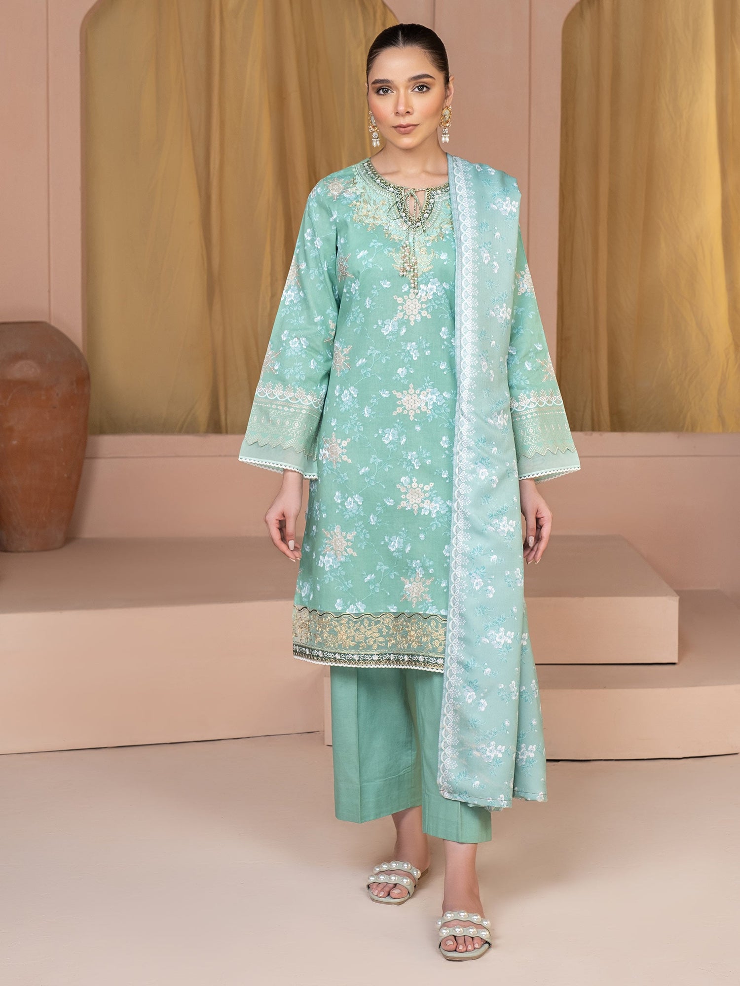 Libasco Limelight 3 Piece Custom Stitched Suit - Green - LB288369