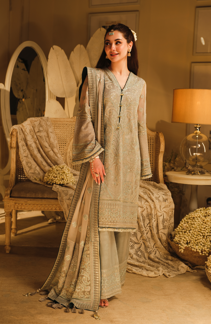 HSY 3 Piece Custom Stitched Suit - Green - LB287302