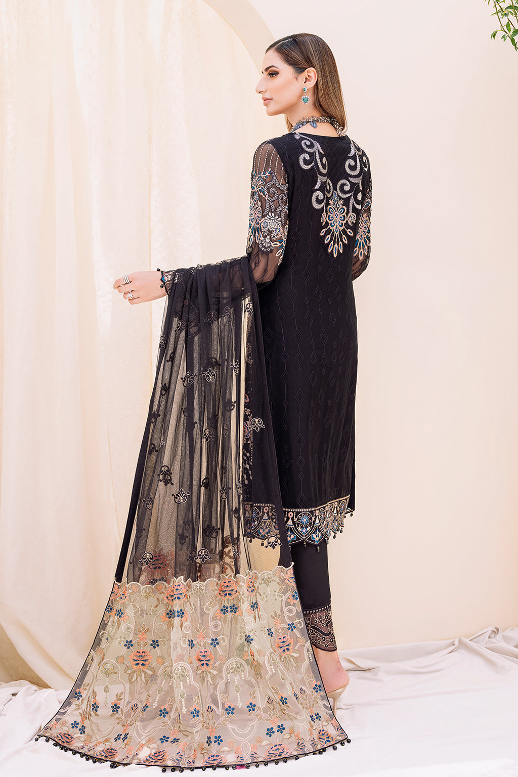 Ramsha 3 Piece Custom Stitched Suit - Black - LB26816