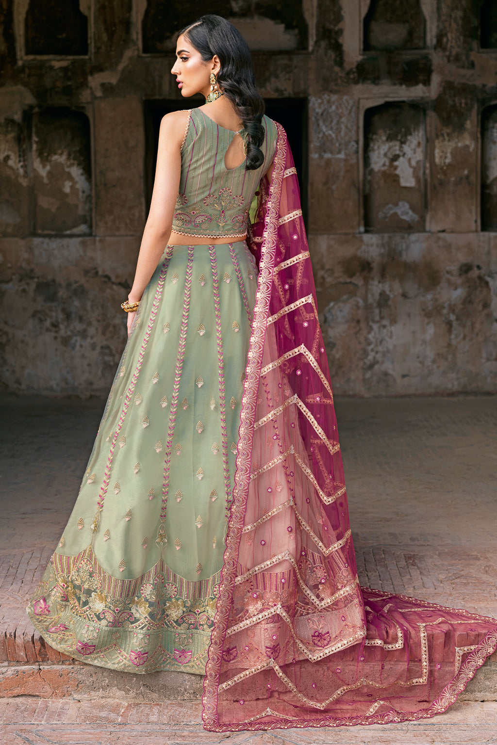 Ramsha 3 Piece Custom Stitched Suit - Green - LB27302