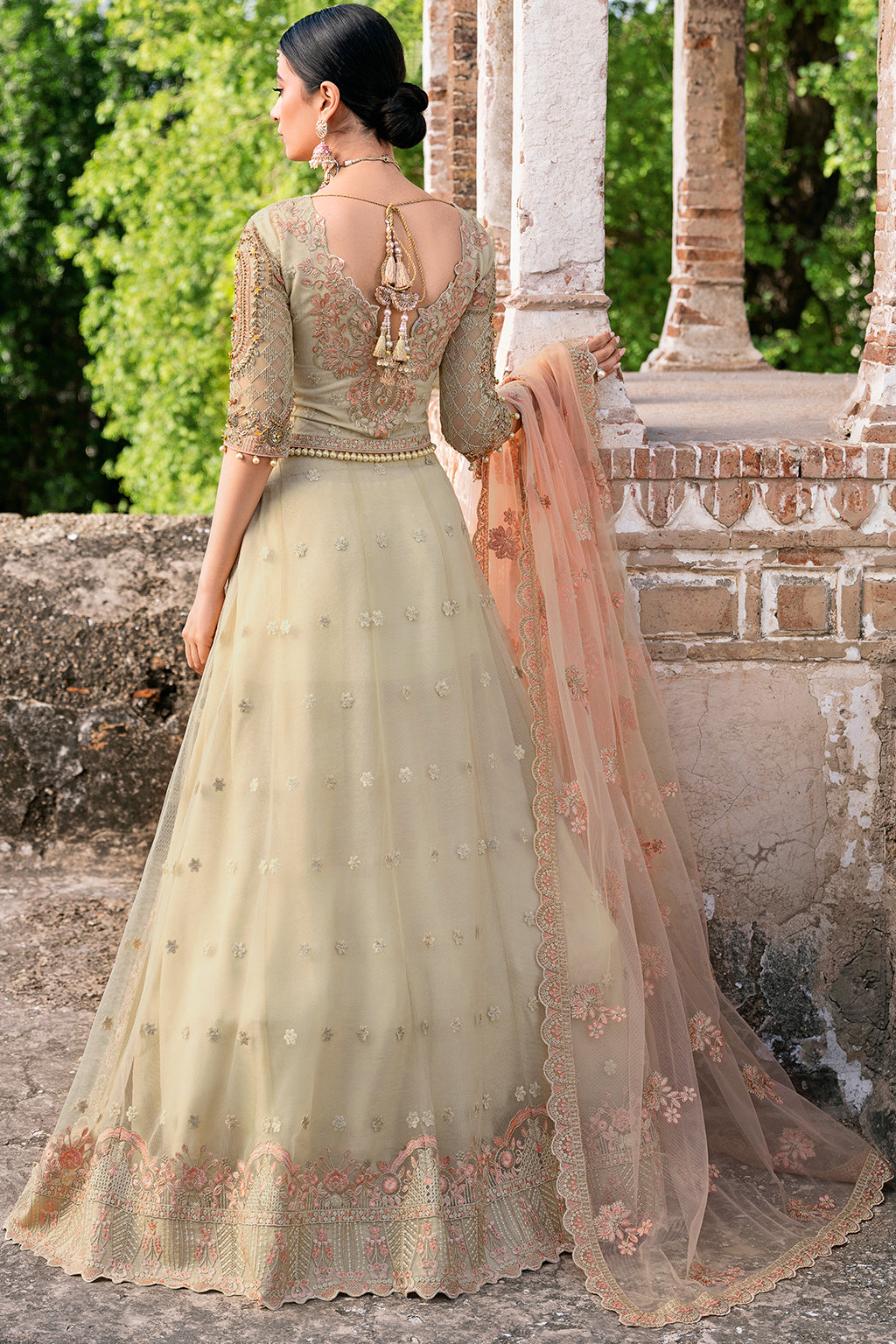 Ramsha 3 Piece Custom Stitched Suit - Beige - LB27300