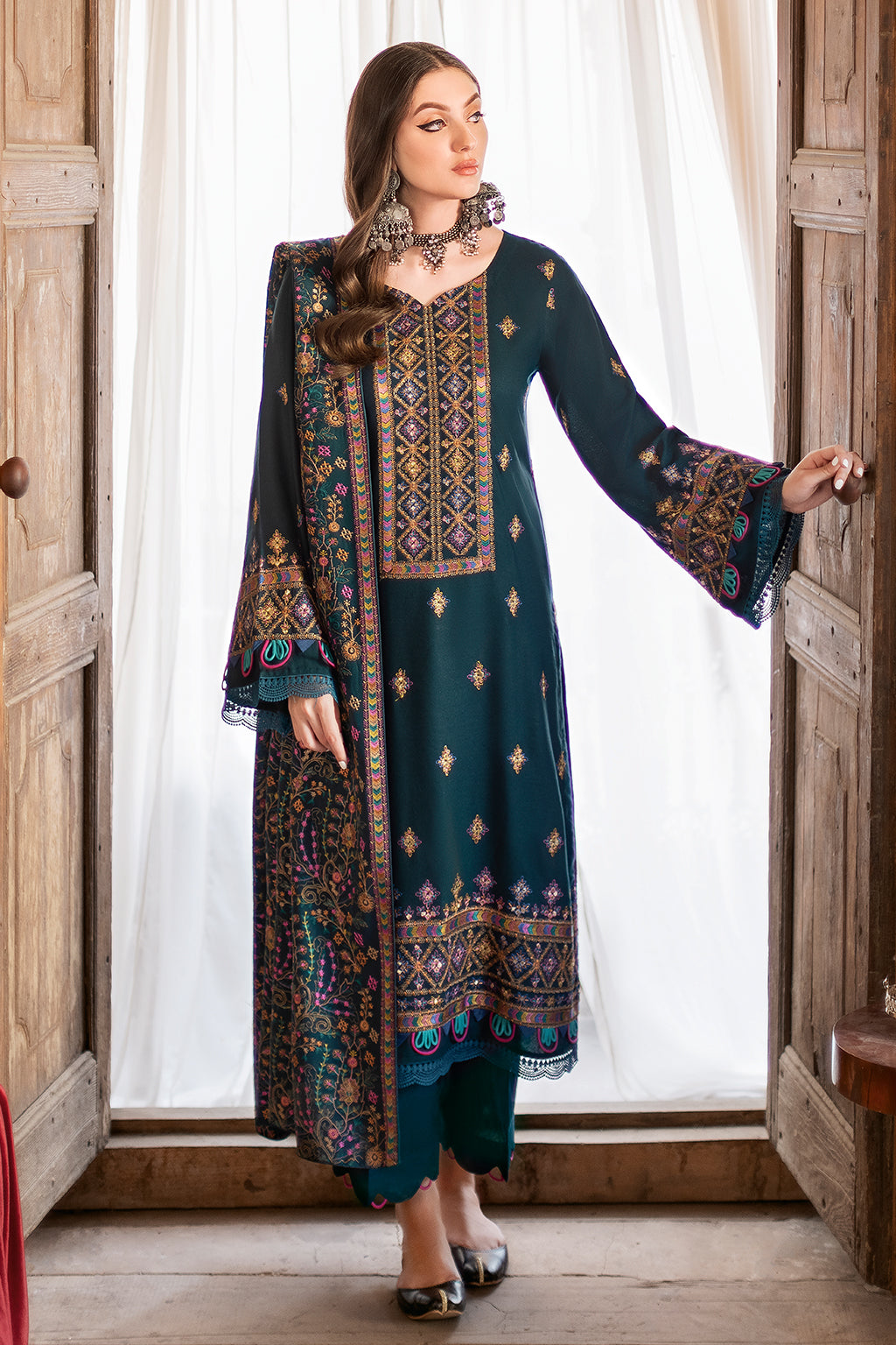 Ramsha 3 Piece Custom Stitched Suit - Green - LB285210