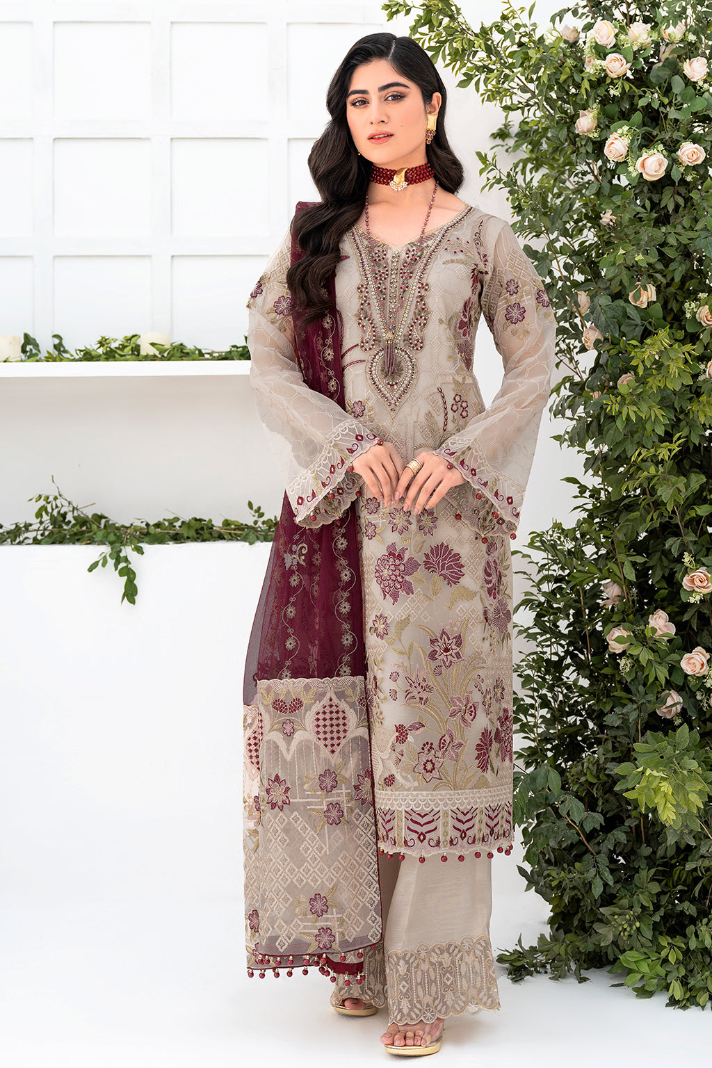 Ramsha 3 Piece Custom Stitched Suit - Brown - LB26825