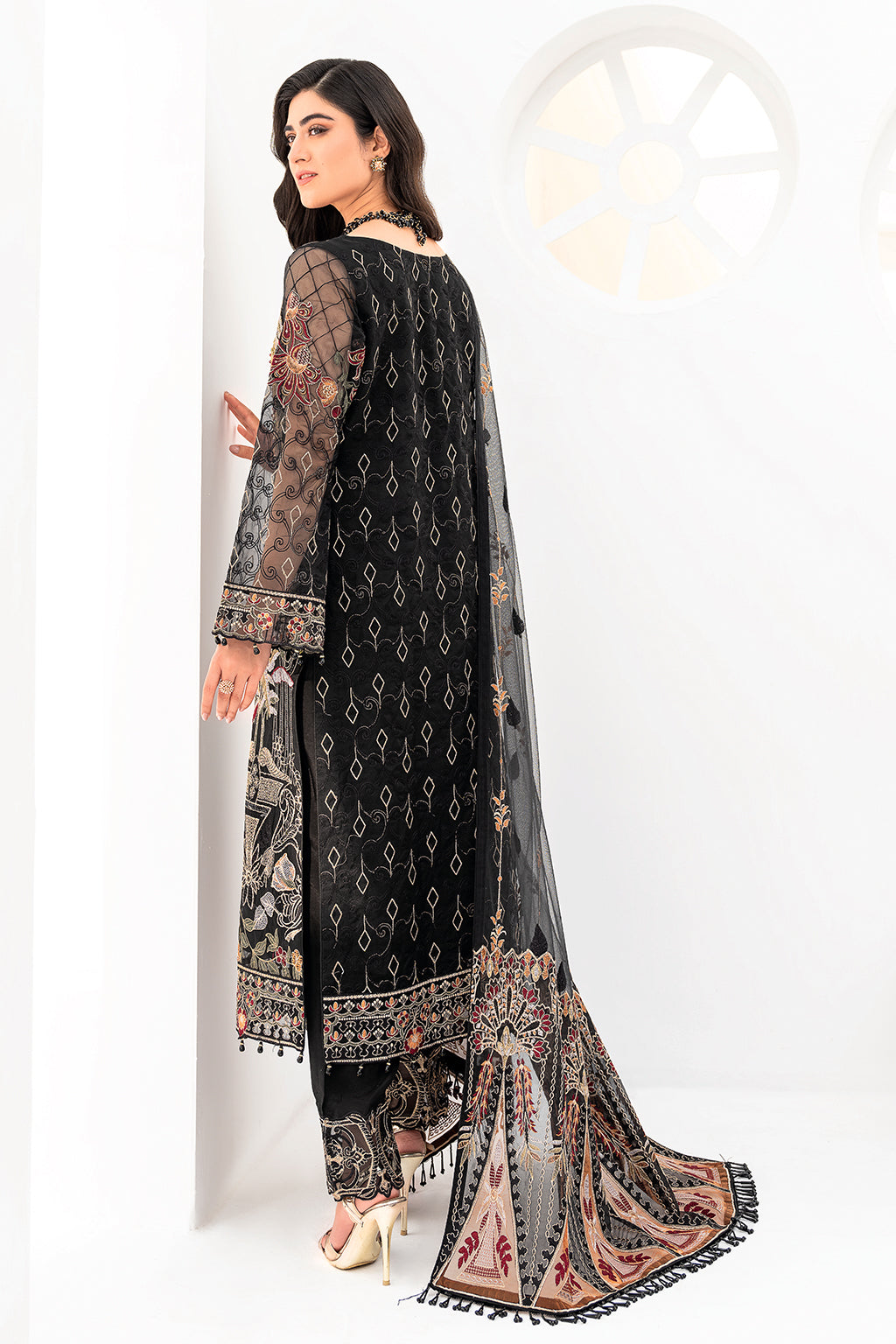 Ramsha 3 Piece Custom Stitched Suit - Black - LB26841