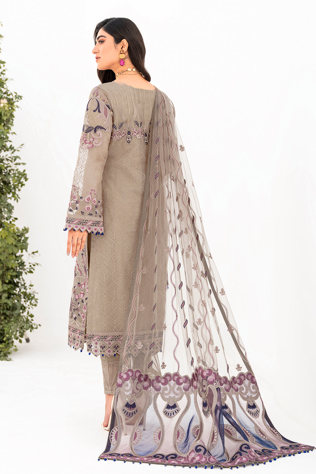 Ramsha 3 Piece Custom Stitched Suit - Gray - LB26828