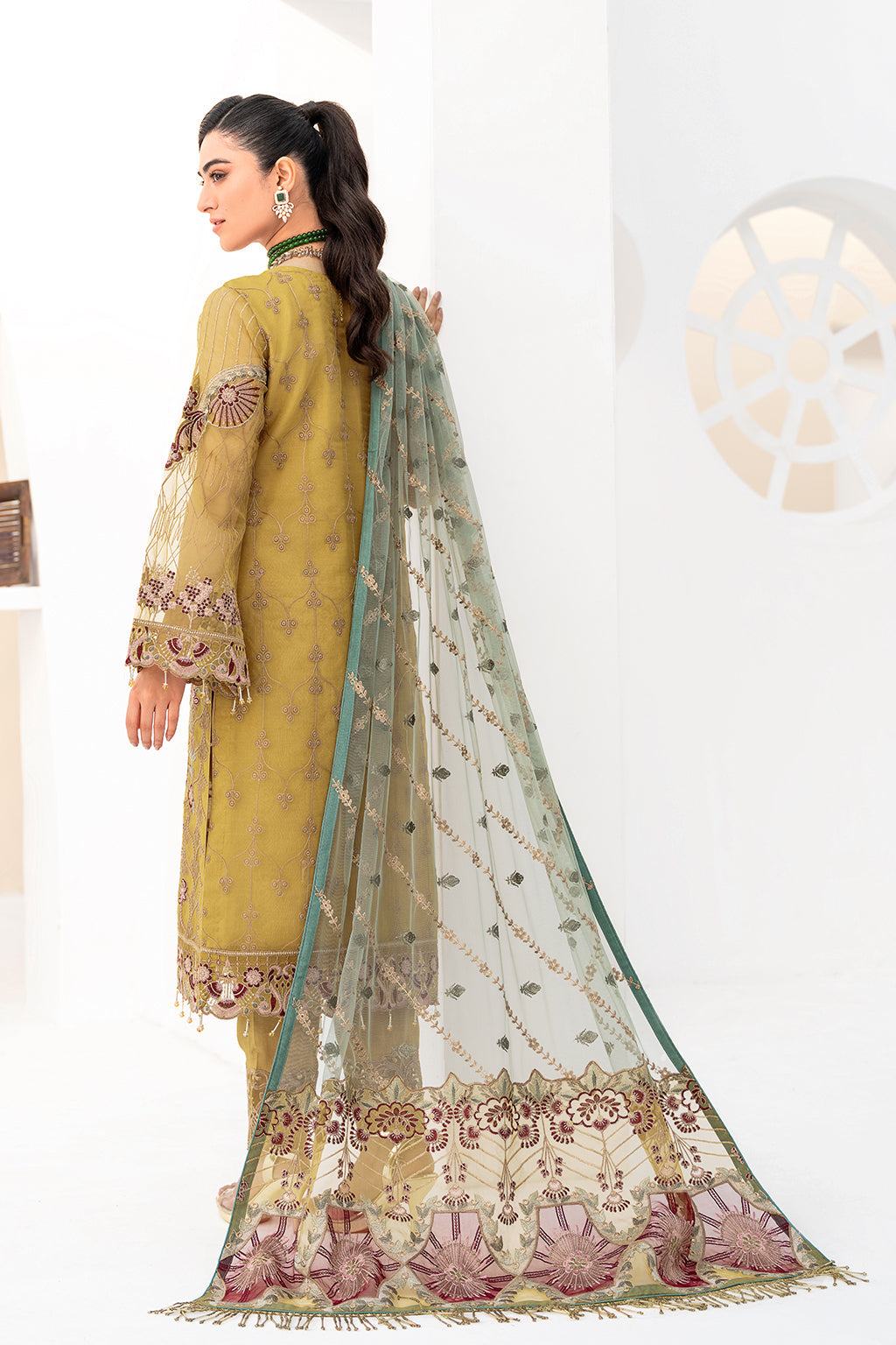 Ramsha 3 Piece Custom Stitched Suit - Green - LB26839