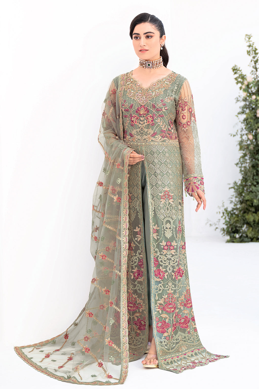 Ramsha 3 Piece Custom Stitched Suit - Green - LB26842