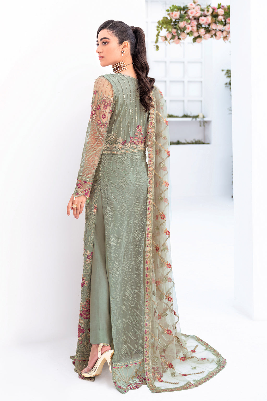 Ramsha 3 Piece Custom Stitched Suit - Green - LB26842