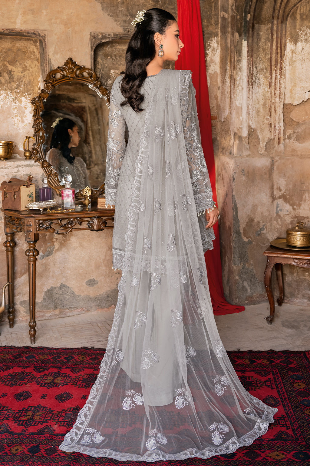 Ramsha 3 Piece Custom Stitched Suit - Gray - LB27308