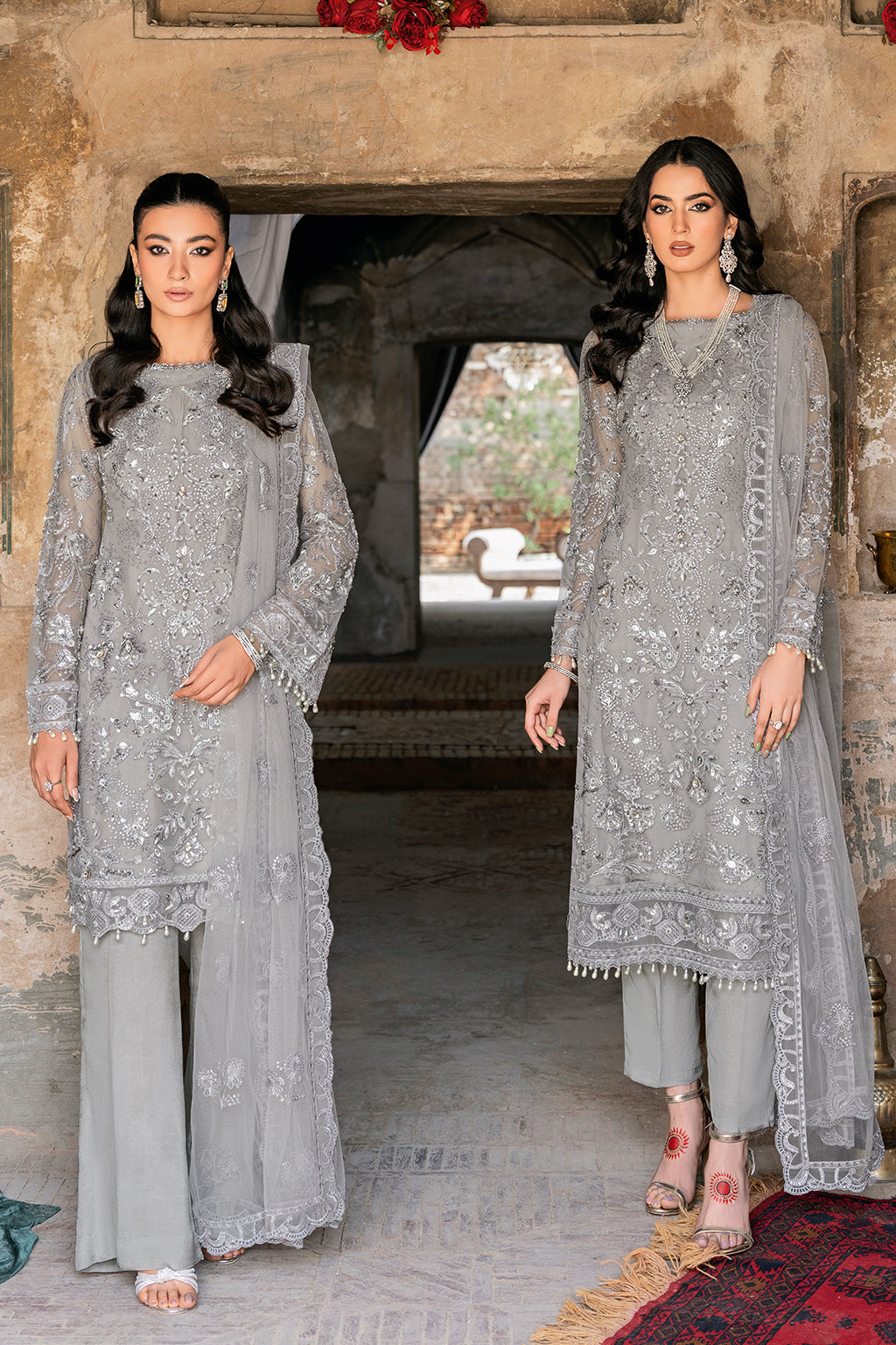 Ramsha 3 Piece Custom Stitched Suit - Gray - LB27308