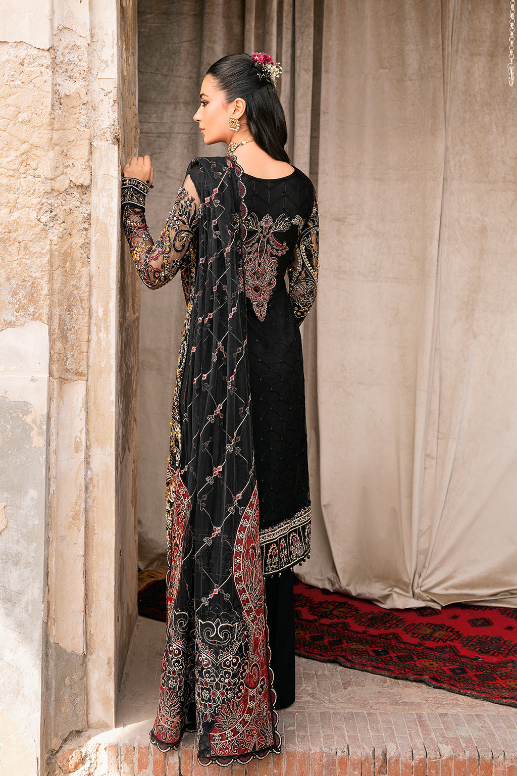 Ramsha 3 Piece Custom Stitched Suit - Black - LB27305