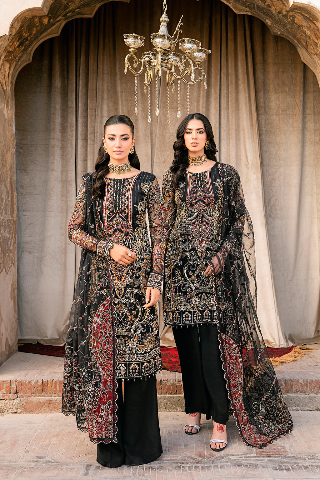 Ramsha 3 Piece Custom Stitched Suit - Black - LB27305