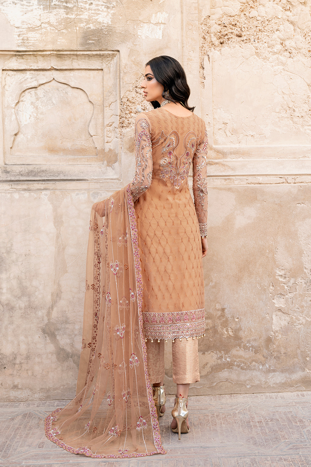 Ramsha 3 Piece Custom Stitched Suit - Pink - LB27304