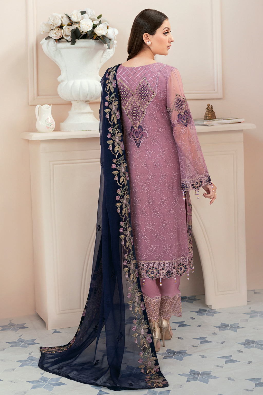 Ramsha 3 Piece Custom Stitched Suit - Purple - LB27730