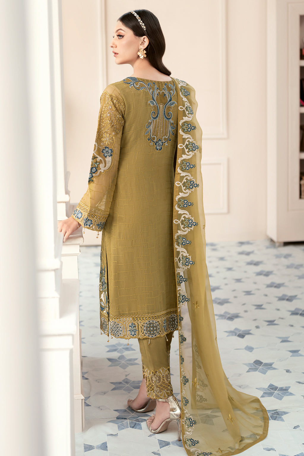 Ramsha 3 Piece Custom Stitched Suit - Yellow - LB27734