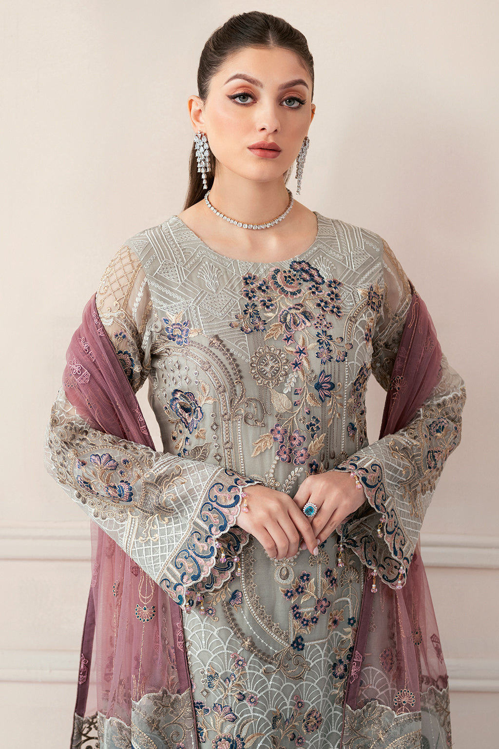 Ramsha 3 Piece Custom Stitched Suit - Gray - LB27728