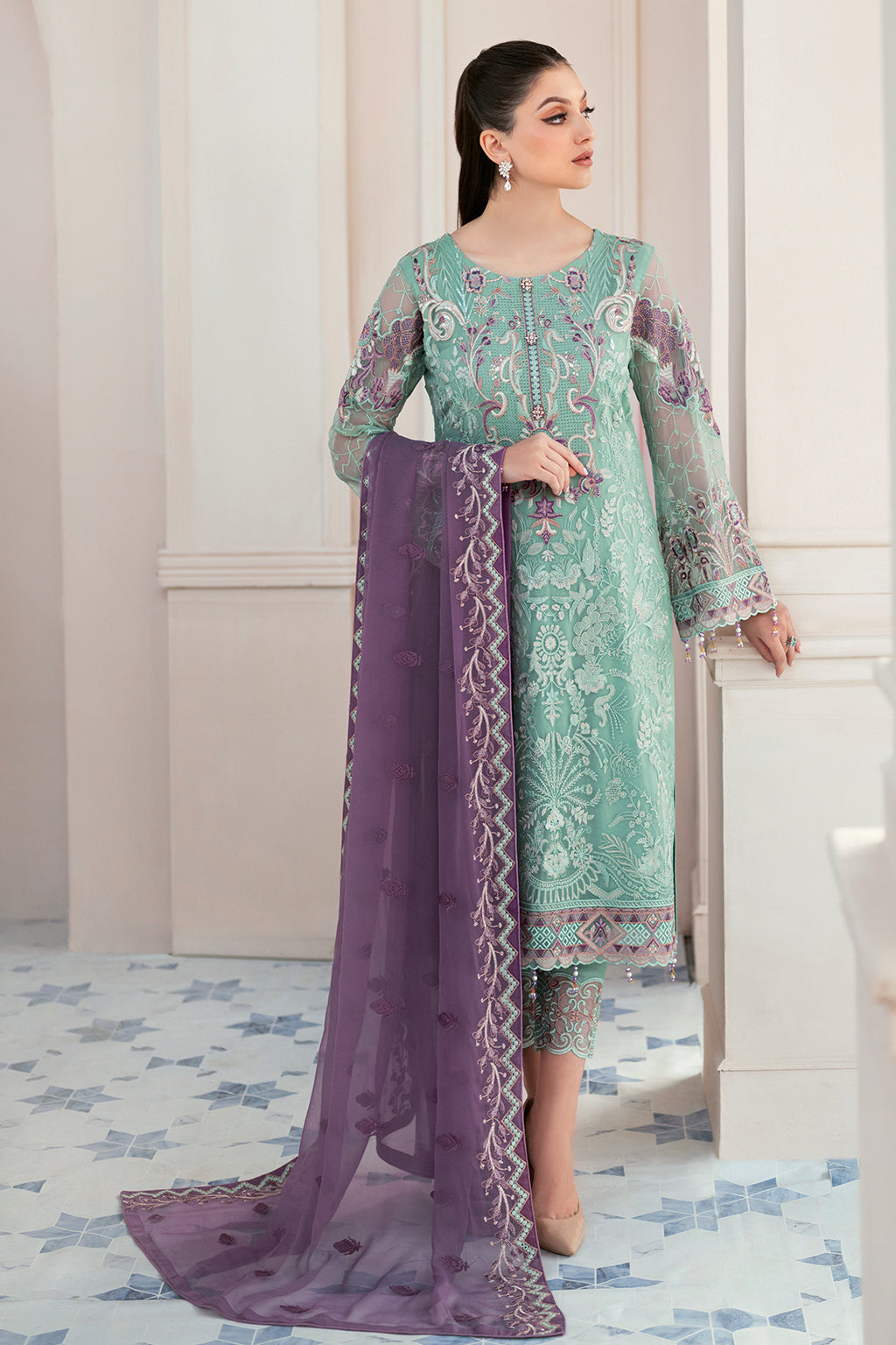 Ramsha 3 Piece Custom Stitched Suit - Green - LB27735