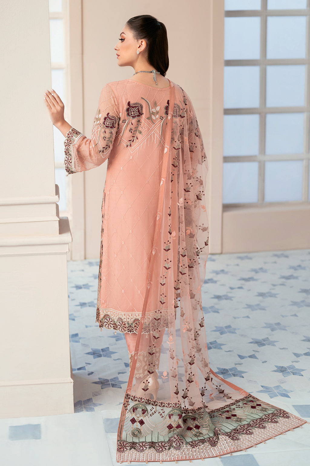 Ramsha 3 Piece Custom Stitched Suit - Pink - LB27702