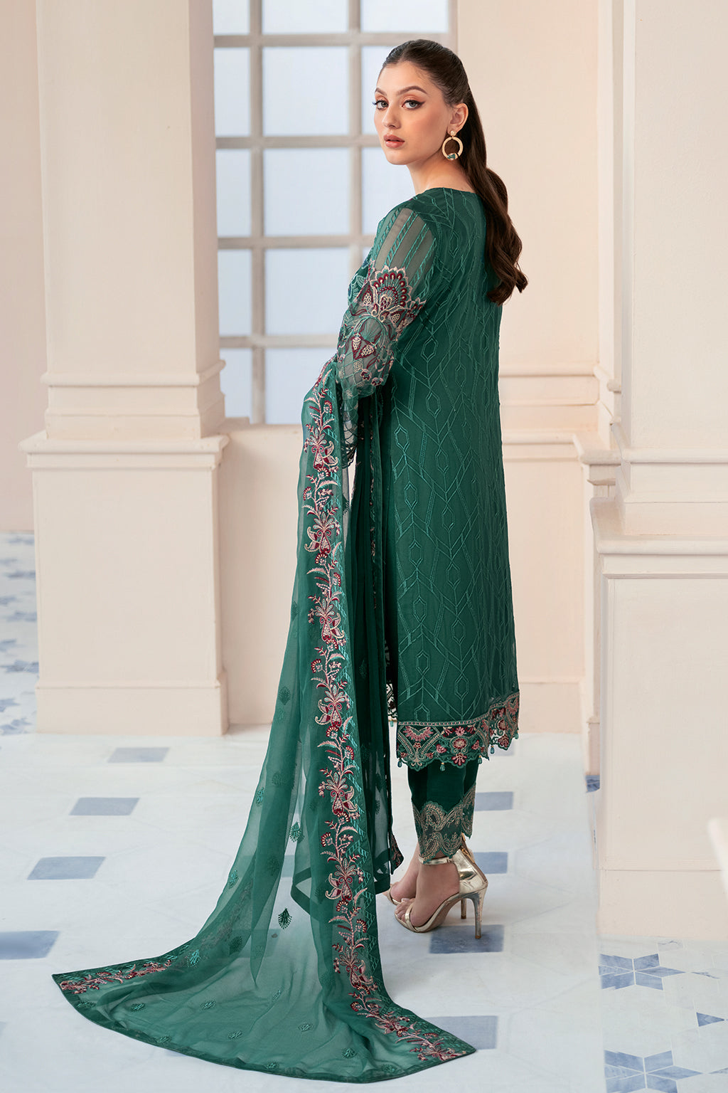 Ramsha 3 Piece Custom Stitched Suit - Green - LB27705