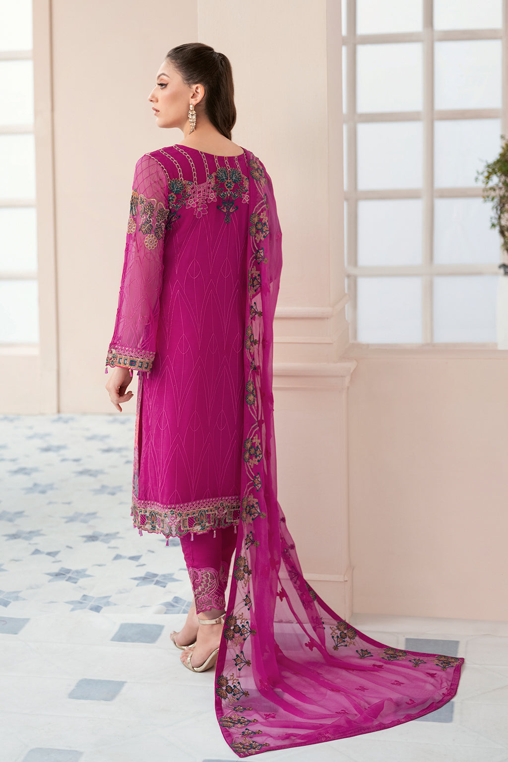 Ramsha 3 Piece Custom Stitched Suit - Purple - LB27708