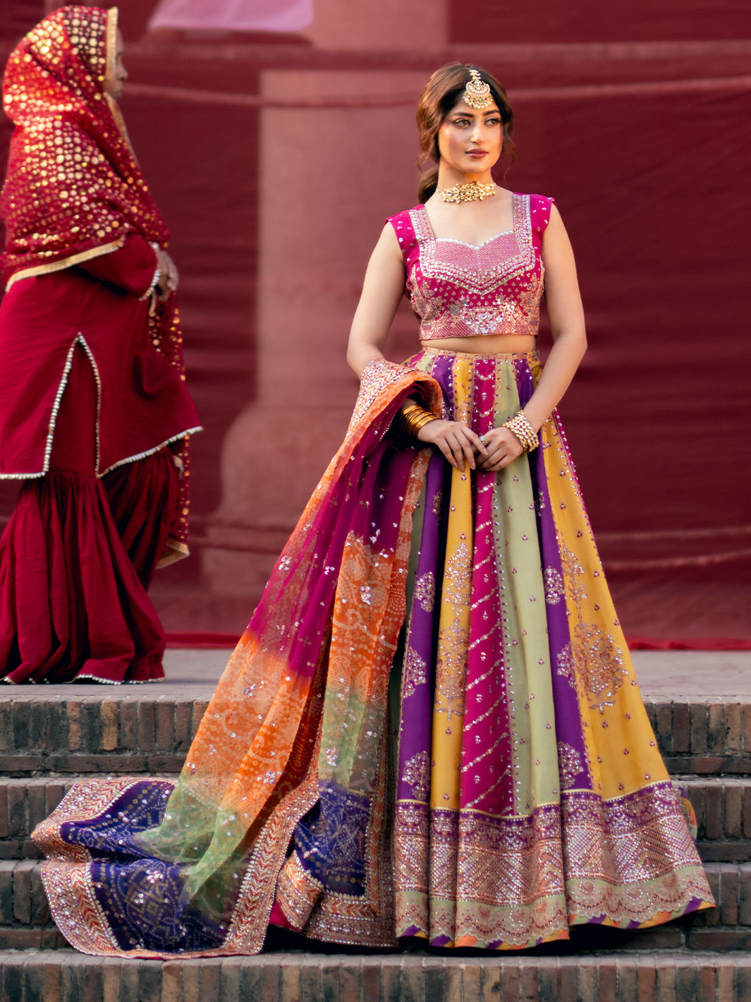Bin Ilyas 3 Piece Custom Stitched Suit - Pink - LB30922