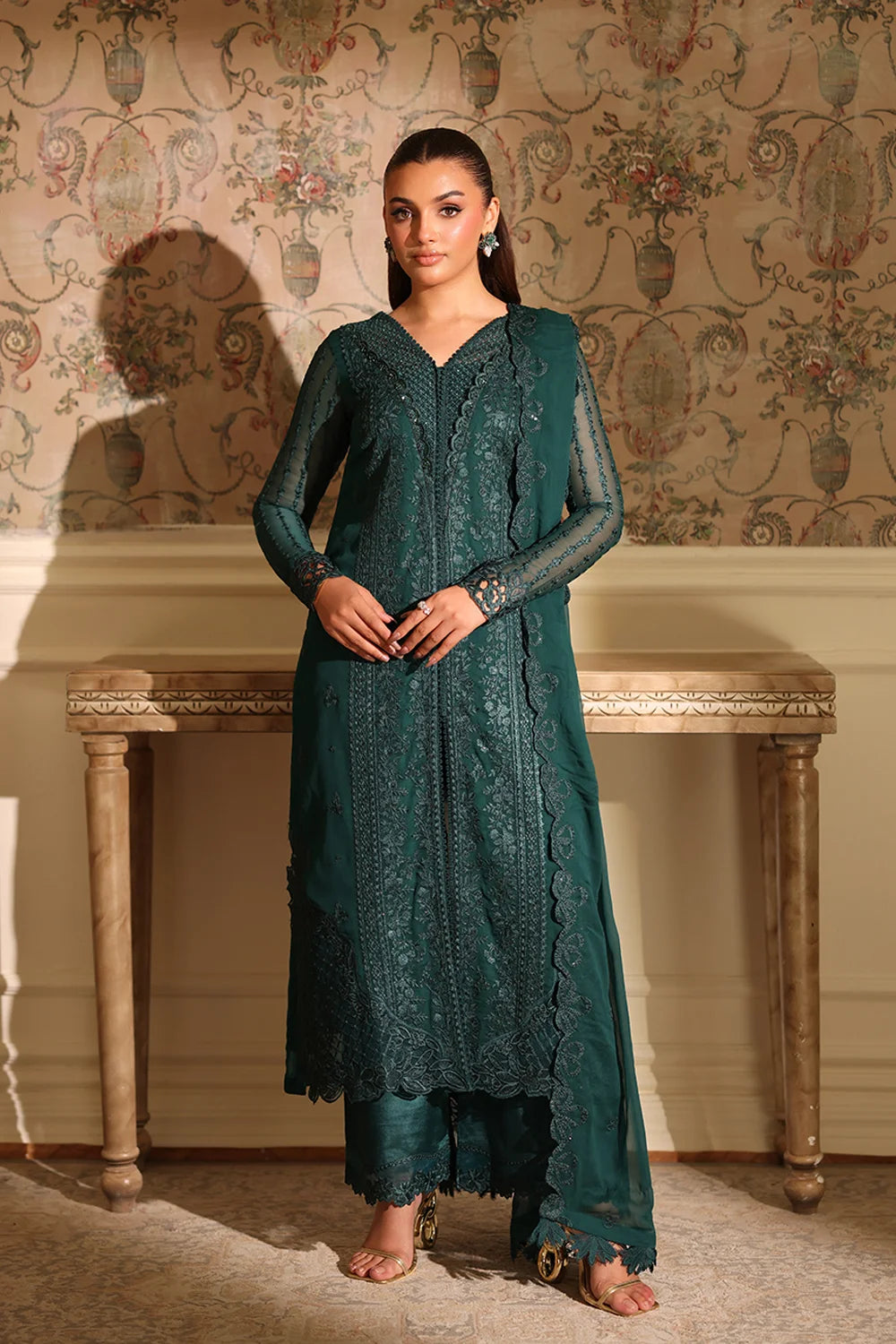 Azure 3 Piece Custom Stitched Suit - Green - LB30973