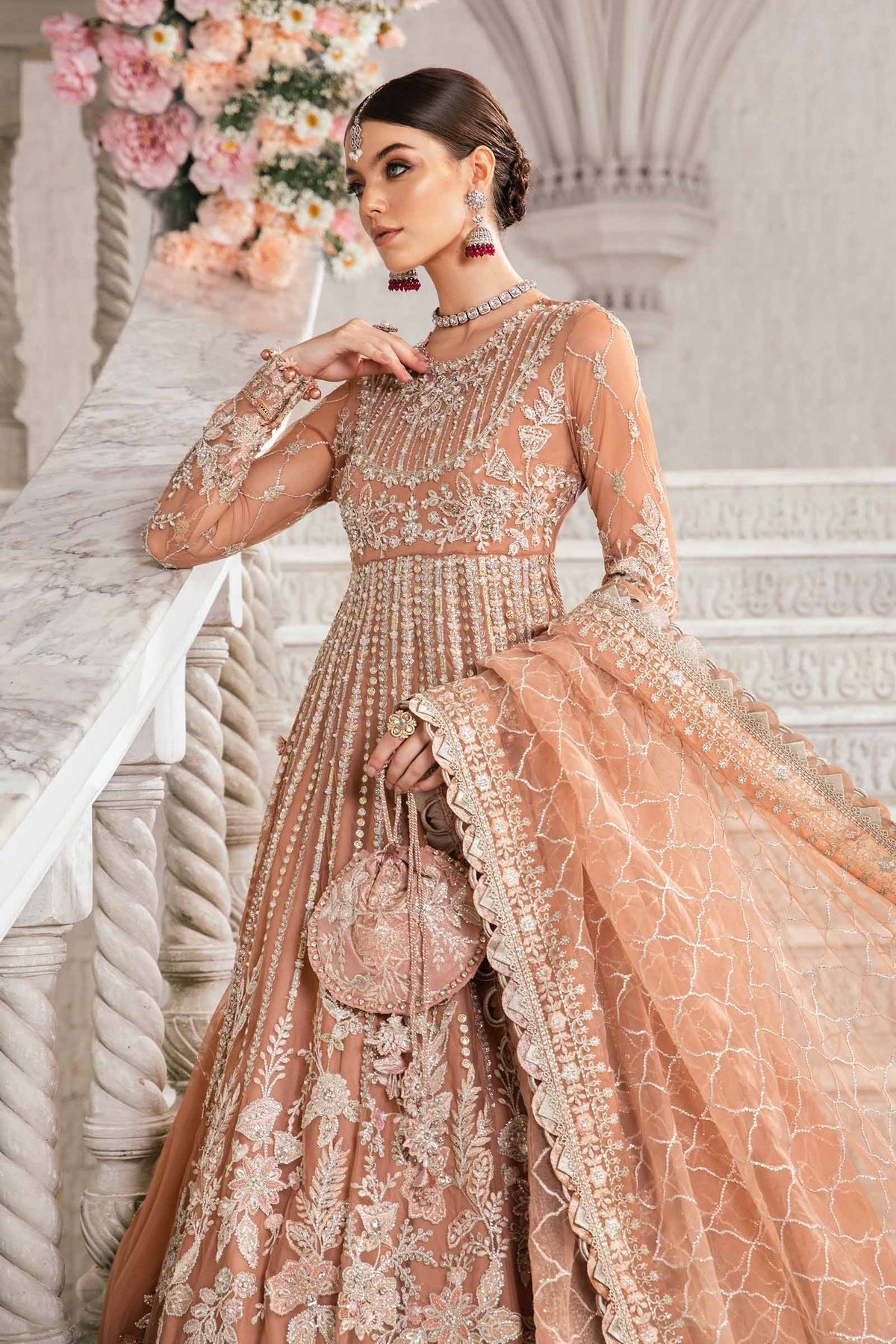 Maria.B 3 Piece Custom Stitched Suit - Pink - LB286699