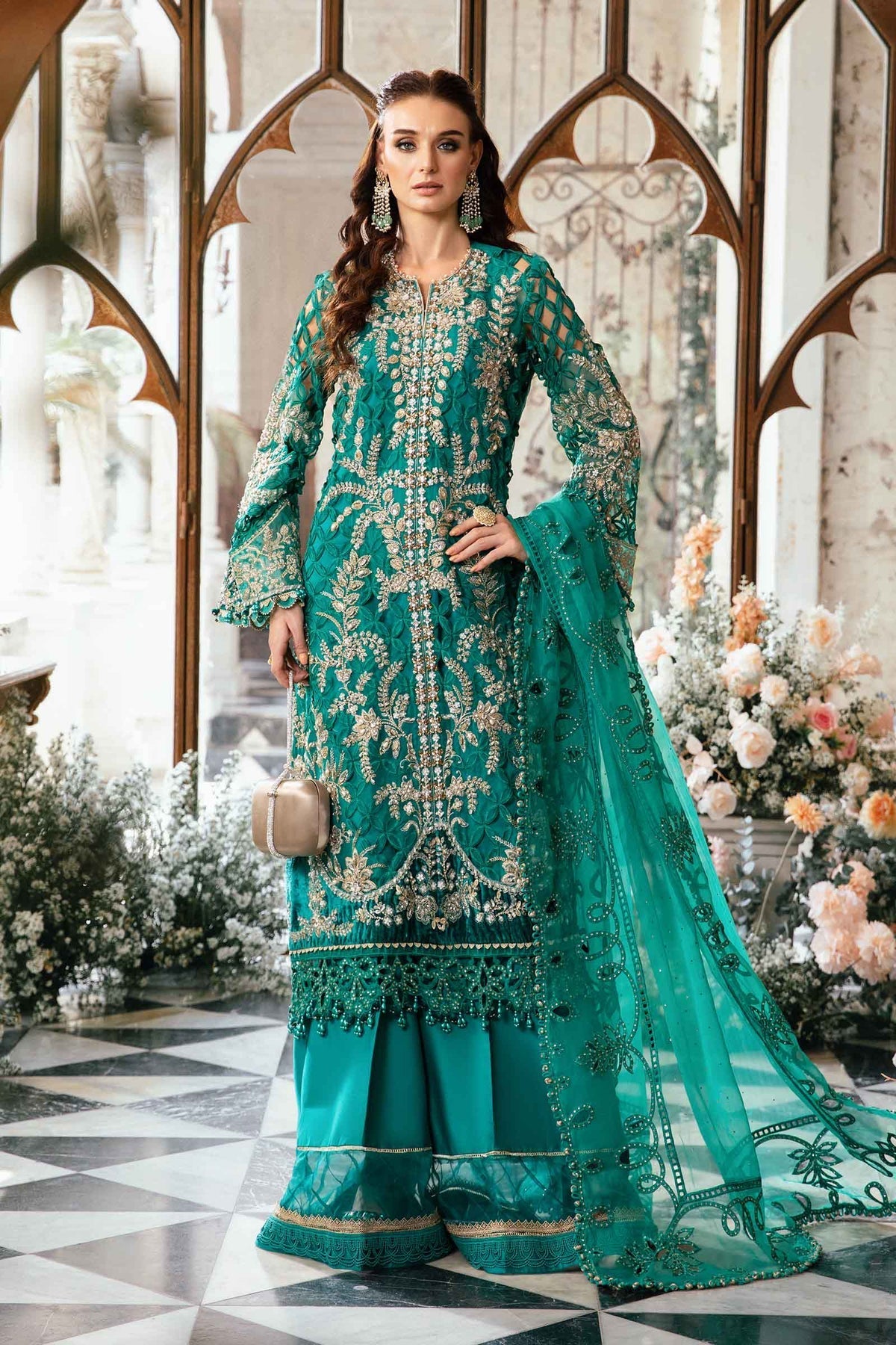 Maria.B 2 Piece Custom Stitched Suit - Green - LB286702