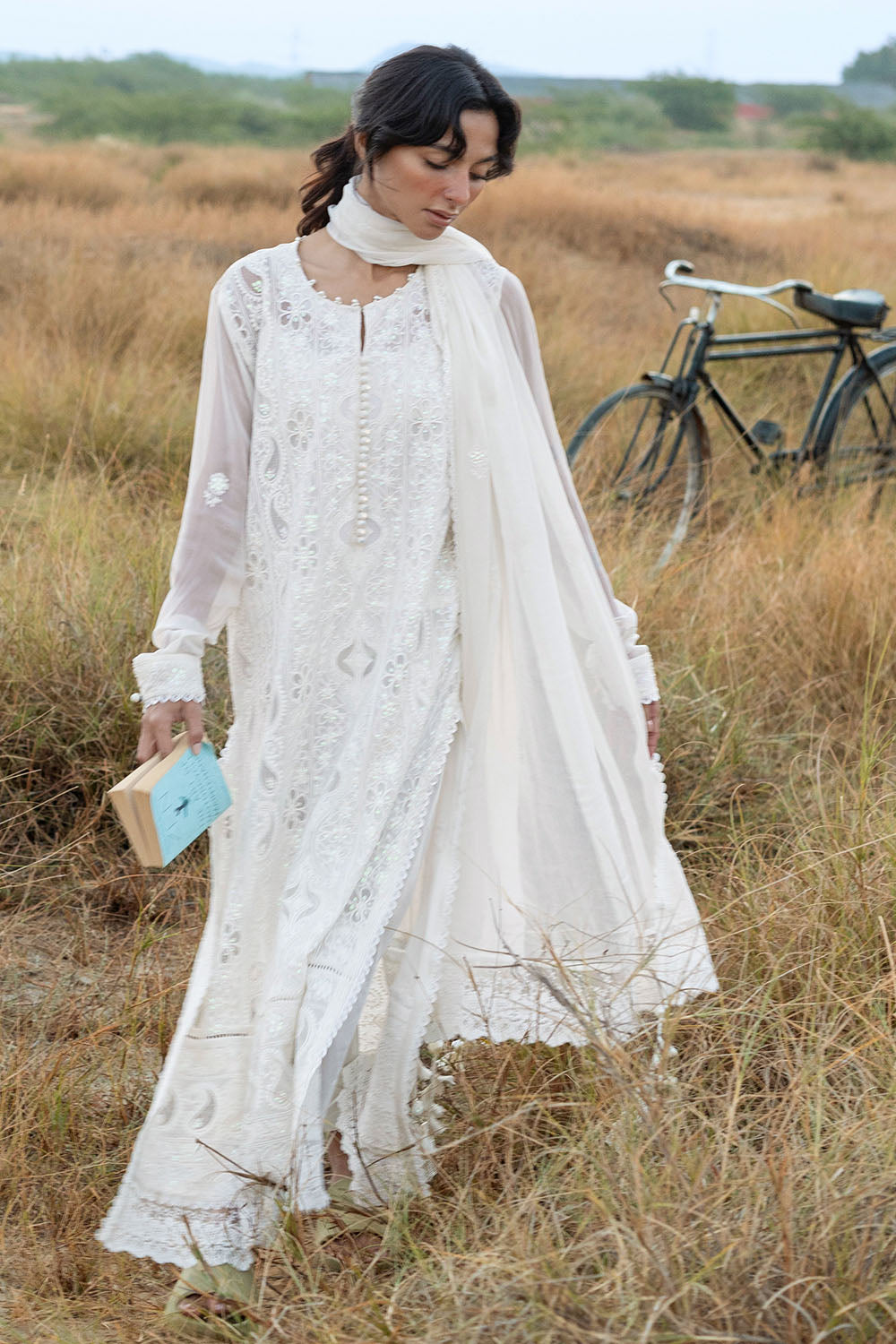 Gul Ahmed 3 Piece Custom Stitched Suit - Off-White - LB31184