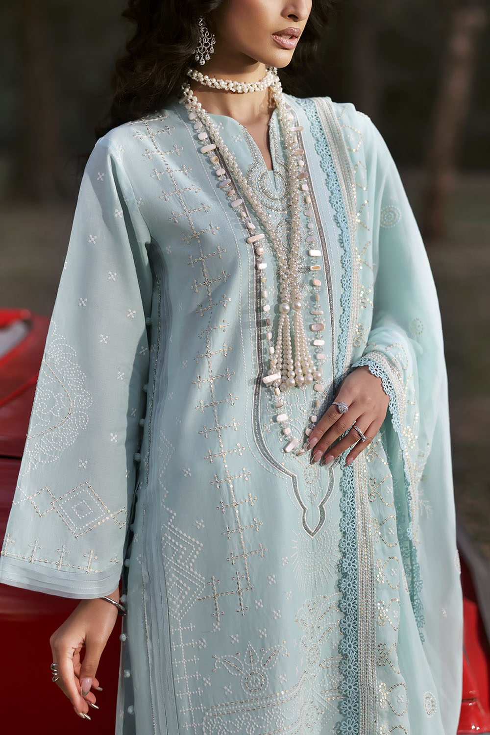 Gul Ahmed 3 Piece Custom Stitched Suit - Green - LB31194