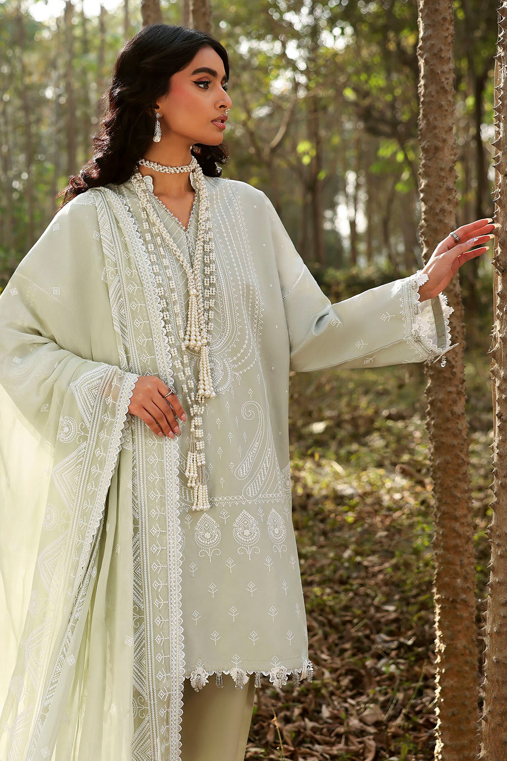 Gul Ahmed 3 Piece Custom Stitched Suit - Green - LB31191