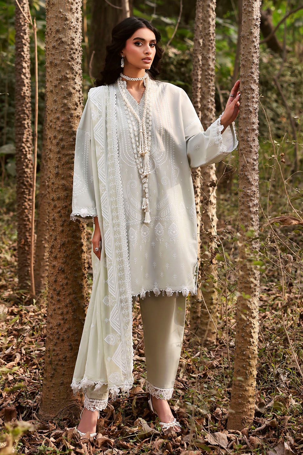 Gul Ahmed 3 Piece Custom Stitched Suit - Green - LB31191