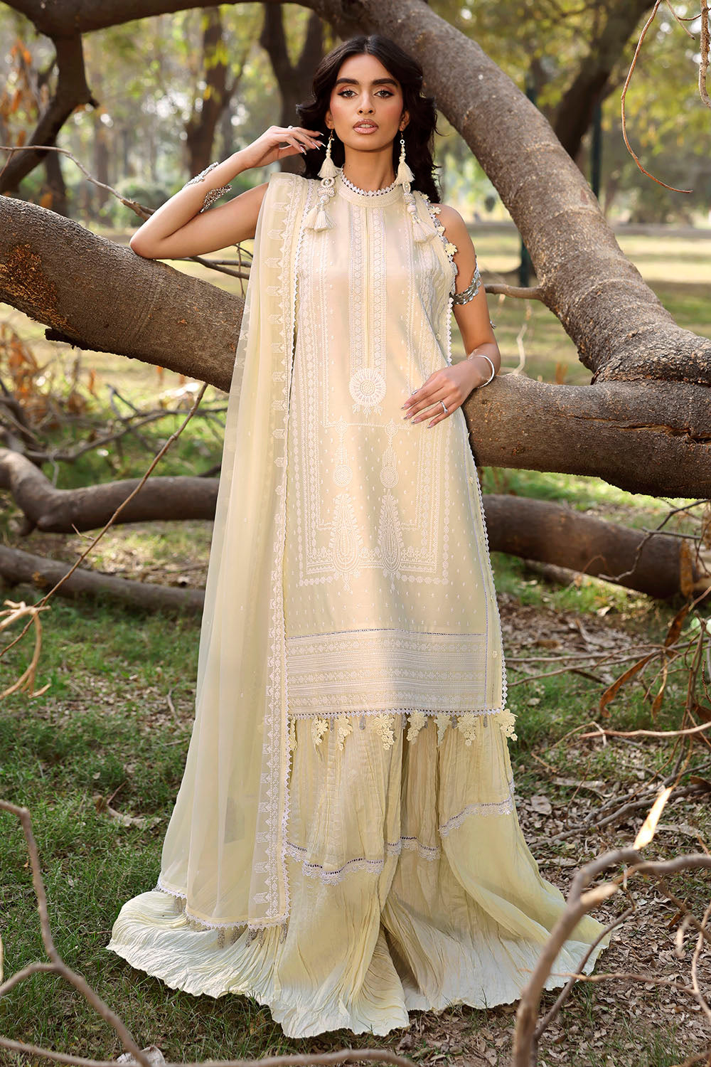 Gul Ahmed 3 Piece Custom Stitched Suit - Yellow - LB31190