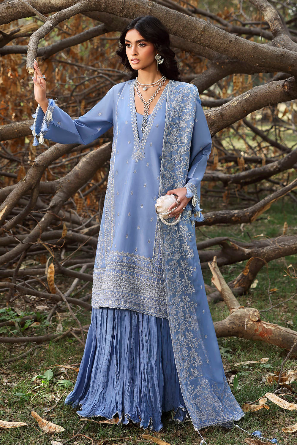 Gul Ahmed 3 Piece Custom Stitched Suit - Blue - LB31187