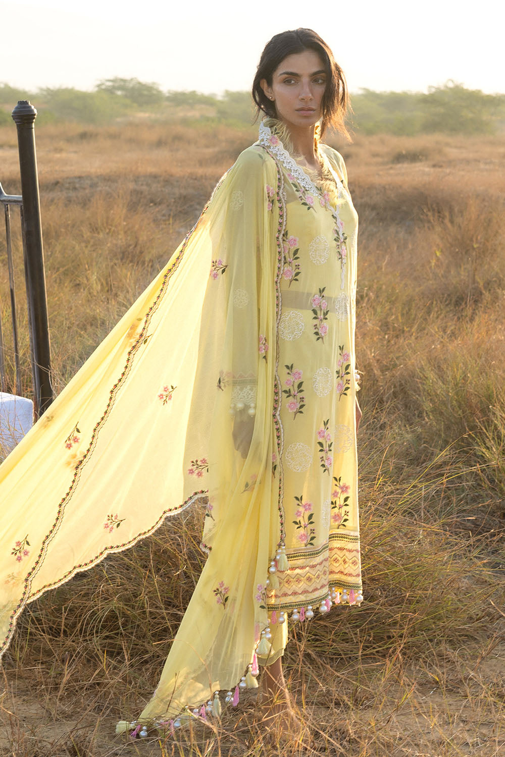 Gul Ahmed 3 Piece Custom Stitched Suit - Yellow - LB31186